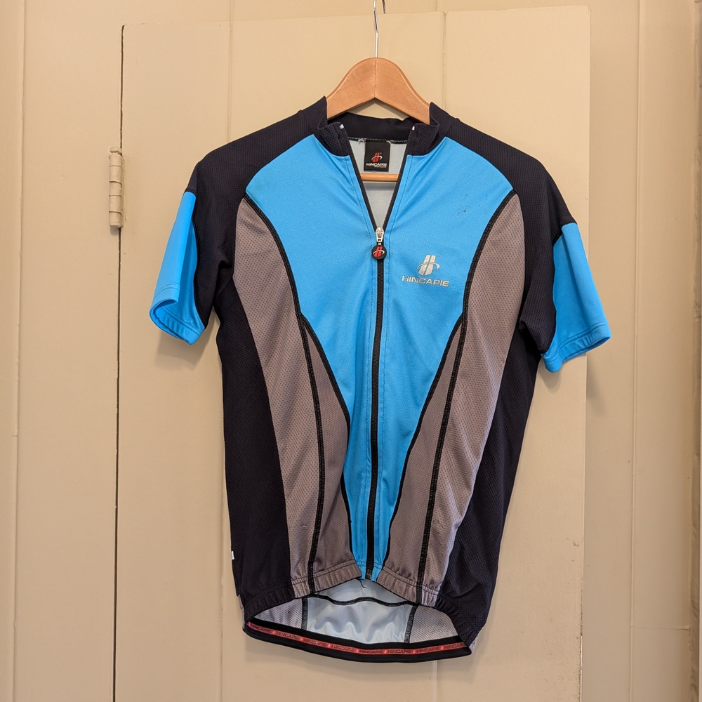 Hincapie Mens Blue and Gray Cycling Jersey